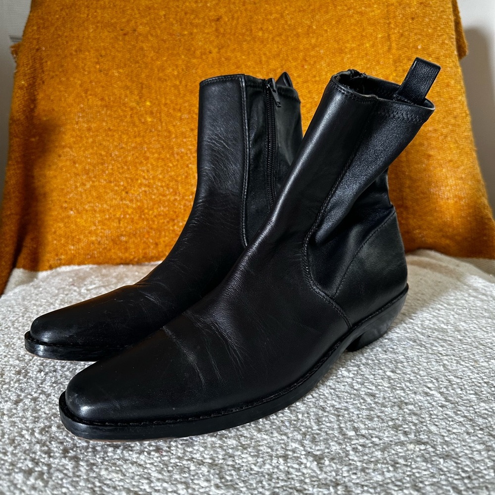 MADEWELL Idris Black Leather Ankle Boot